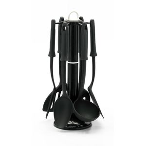 Zahran Nylon Kitchen Utensils Set, 5+1 Pieces, Black, Practical Cooking Utensils for Everyday Kitchen Use 6000212