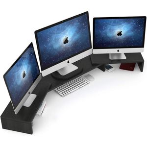 Tribesigns Triple 3 Shelf Monitor Stand Riser with Adjustable Length and Angle, Black