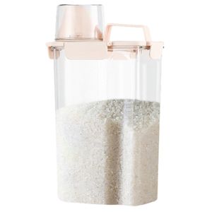 Perfect Sealed Flour Storage Tank 1.2L/5KG Food Storage Container Airtight  Rice Container Bin with Measuring Cup Cereal Container Dispe