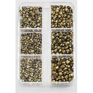 Crystal Nail Rhinestones 600pcs Flat Back 3D Glass Gems Round Beads Multi Shape Sparkly Diamonds Jewels Rhinestone for Nail Supplies Shoes Clothes Makeup Crafts Decor-N6