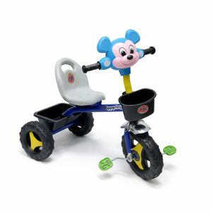 Kid Happy Bike Kids Tricycle with Large Front Wheel, Front & Rear Storage Basket, Comfortable Seat, Cartoon Handle Design for Boys & Girls