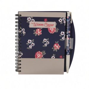 Yassin A6 Spiral Notebook with Pen, 100 Sheets, 60 GSM, Smooth Lined Pages, Floral Cover – Assorted Designs - 1pcs - No: 82772