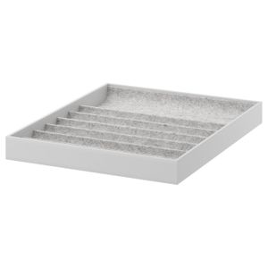 Insert with compartments KOMPLEMENT grey felt insert, rectangular with multiple compartments for organising accessories.
