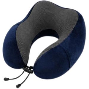 Memory Foam Travel Neck Pillow 100% Memory Foam Velvet Fabric Airplane Neck Support Pillow For Car Train Bus Office Camping Soft Portable Ergonomic Travel Essential For Men Women Dark Blue