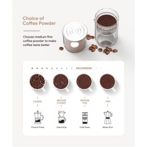 i Cold Coffee Maker  Smooth Drip Coffee Maker Dripper for Coffee Tea  Detachable Glass Cold Brew Maker with Stainless Steel Filter for Home, Office - 300ML (Dripper)