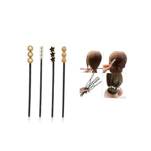 Luxurious medium-length women's hair clips adorned with sparkling rhinestones, perfect for everyday hairstyles and special occasions. Features a secure design and high quality, suitable for both thick and fine hair. 4 pieces.