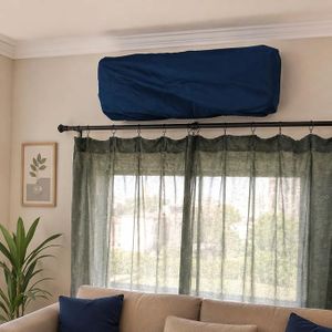 Large Premium Split Air Conditioner Cover 110 X 31 cm Decorative Dustproof Protective Cover for 2.25 HP and 3 HP Indoor AC Unit Washable Fabric Home Office Easy Install Durable Reusable(Blue)