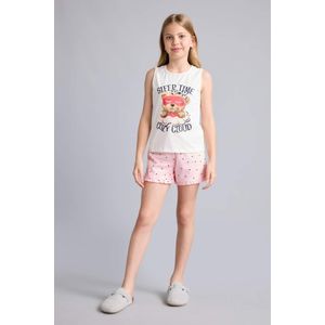 Defacto 100% Cotton Teddy Bear Regular Fit 2 Piece Pajama Set