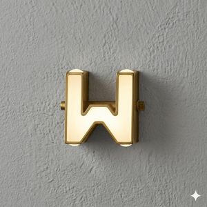 Letter W LED Wall Sconce - Modern Architectural Lighting - Luxury Gold Finish
