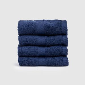 Ariika Seinna hand towel navy (set of 4) 33x33 cm -Made out of 100% Giza 86 Egyptian cotton, highly tensile double yarn for softness and durability.-NavyBlue