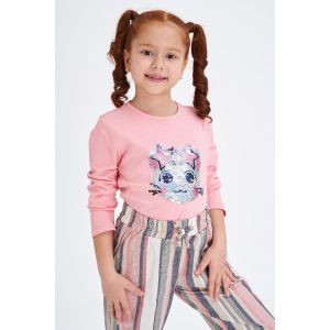 Defacto Girl Regular Fit Long Sleeve T-Shirt - Pink