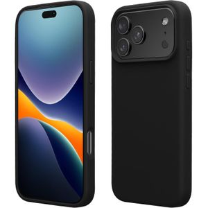 جراب هاتف محمول لهاتف Apple iPhone 18 Pro Max / iPhone 17 Pro Max - جراب من السيليكون - يدعم الشحن اللاسلكي - غطاء حماية باللون الأسود