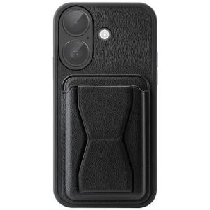 Leather Case Compatible for IPHONE 17 Shockproof Leather Back Card Storage & case built-in Stand PU leather for a stylish look, comfortable grip (gray)