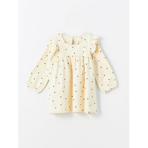 LC Waikiki Crew Neck Long Sleeve Polka Dot Girls Dress