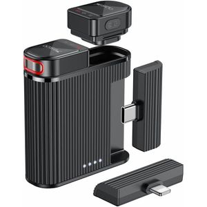 Yesido KR19 Dual Wireless Microphone 2-in-1 Magnetic Design 100m Range Black