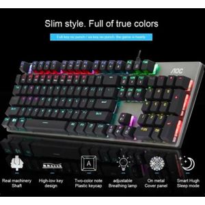 Aoc لوحة مفاتيح ميكانيكية  GK410 RGB - 104 مفتاح، لوحة معدنية متينة، إضاءة RGB 