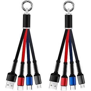 Lightning Fast Charging Cable 3X1 Nylon Braided Multi-Use Micro Cord Connector With USB and Type C Support, Premium Fast Charging