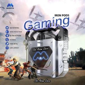 Majentik  لاسلكية مع بنك طاقة مغناطيسي للحديد للألعاب،  جسم معدني نقي، ميكروفون عالي الدقة، تقليل الضوضاء، انخفاض في الكمون