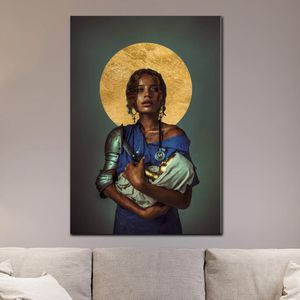 تابلوه "ملاك الصمود" لوحة كانفاس فنية تجسد أسمى معاني الحنان والقوة GDS