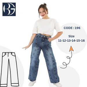 Trendy Wide-Leg Teens' Jeans (Code: 196) – Effortless Style & Modern Flair
