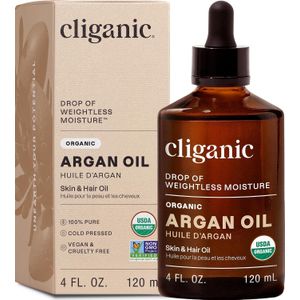 Cliganic  USDA Organic Argan Oil, 100% Pure   for Hair, Face & Skin   Natural Cold Pressed Carrier Oil, Imported from Morocco