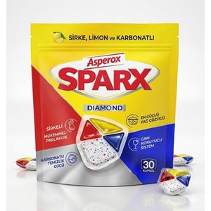 Sparx سائل غسيل الأطباق الأوتوماتيكي بلس بلاتينيوم، برائحة الليمون، 30 كبسولة