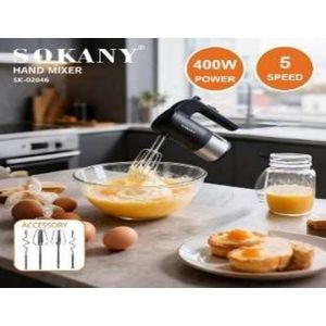 Sokany مضرب بيض - 400 واط مع وظيفة تيربو ذات 5 سرعات (الموديل:sk-02046)
