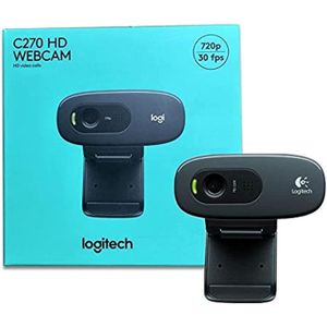 Logitech C270 HD Webcam with Built-in Noise Reducing Mic - 720p-30 FPS - 2725605474947
