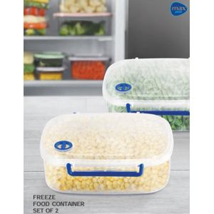 Max Plast ماكس بلاست طقم علب حفظ الطعام فريز 2 قطعة – علب تخزين طعام بأغطية محكمة – للفريزر والثلاجة – ألوان متعددة 