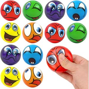 12 Pieces Emoji Face Stress Ball, Stress Ball, Squishy Squeeze Foam Balls, Stress Toys Children and Adults for Party, Prizes, Birthday Gifts