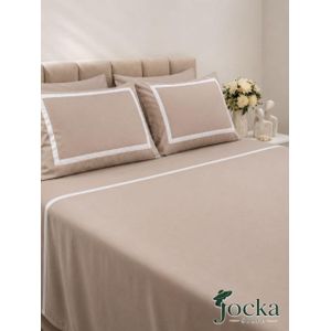 Jocka 100% Cotton Flat Sheet Set with Premium Satin Trim, 3 Pieces -   Soft and Comfortable - Multiple Colors and Sizes_120 CM