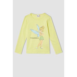 Defacto Girls' Tinker Bell Licensed Cotton Long Sleeve T-Shirt