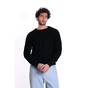 Sutra بلوفر تريكو أساسي برقبة دائرية-أسود