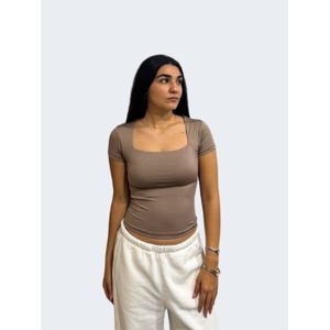 OUTDATED Square Neck Short Sleeve - Cafe