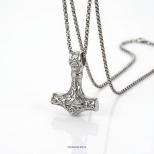 Men's Viking Style Hammer Necklace - Durable Stainless Steel - 60cm