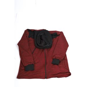 Andora cotton long sleeves jacket with cap for men-black /wine-m