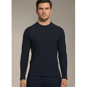 ATTRACT دربي رجالي سليم فيت 95% قطن ميلتون بياقة واكمام طويلة – كحلي