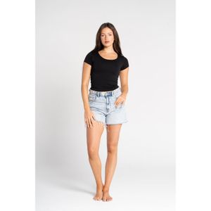 OUTDATED Cotton Wide Neck Short Sleeve - Black