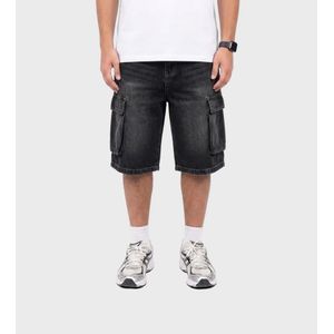 Chertex Black Cargo Washed Denim Jorts
