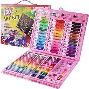 GHAZAL 150 Pcs Art Supplies for Kids, Deluxe Kids Art Set for Drawing Painting and More with Portable Art Box, Coloring Supplies Art Kits Great Gift for, Toddlers, Beginners