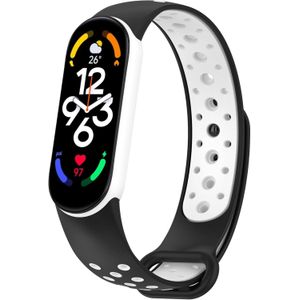 حزام Dl3 Mobilak متوافق مع Xiaomi Mi Band 4 / Mi Band 3، سوار للنساء والرجال، وسوار قابل للتنفس بلونين وقابل للتعديل مصنوع من السيليكون الناعم وبديل متوافق مع Xiaomi Mi Band 3/4