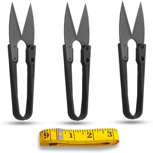 3Pcs Thread Snippers U-Shaped Yarn Scissors 4.1inch Thread Snips Mini Cross Stitch Thread Cutter for Embroidery Craft DIYBlack