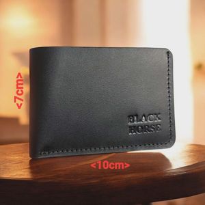 Black Horse محفظة من الجلد الطبيعي الأصلي