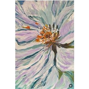 Hand-painted acrylic flower canvas art
