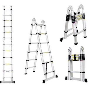 Double telescopic ladder 5 meters (2.5+2.5) aluminum