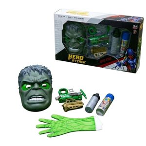 Hulk طقم مسدس ماء وقاذف سوبر هيرو هالك مع قناع مضيء - WL8835-50