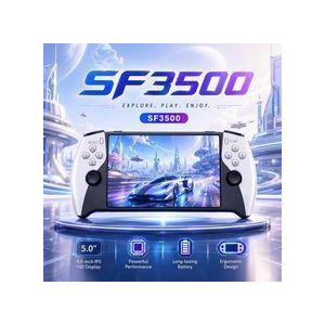 تتصل وحدة ألعاب الفيديو SF3500 Pro بشاشات عالية الدقة مع أكثر من 20000 لعبة مدمجة، وشاشة عالية الدقة مقاس 5.5 بوصة، وأجهزة PlayStation 1 وAtari وNintendo وGame Boy وجهاز الألعاب وغيرها من الألعاب، مع إمكانية تنزيل ألعاب إضافية.