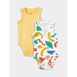 LC Waikiki بودي لحديثي الولادة من LC Waikiki بتصميم رقبة دائرية مزخرفة مع إغلاق بأزرار