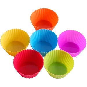 مجموعة من 24 قالب كب كيك سيليكون قابلة لإعادة الاستخدام لخبز المافن والفطائر