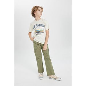 Defacto Cargo Pocket Straight Leg Gabardine Trousers Boys'